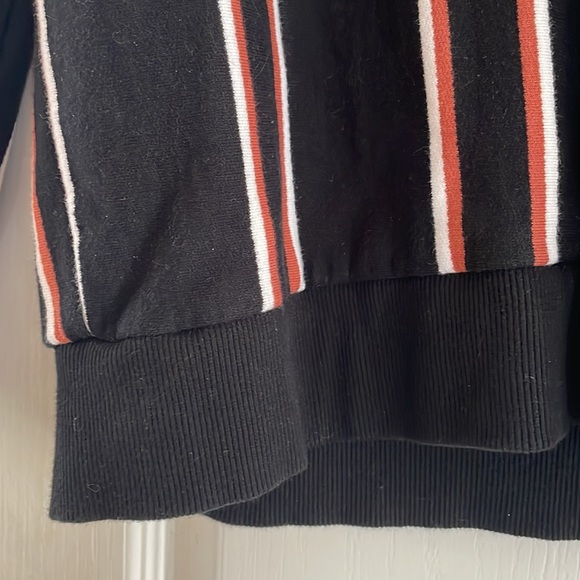 Zara Men’s Striped Sweater Black brown and white vertical stripes Size Large - Picture 4 of 8